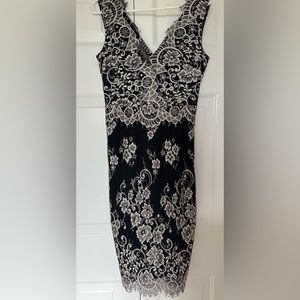 Erin Fetherston lace black/white cocktail dress Size 2
